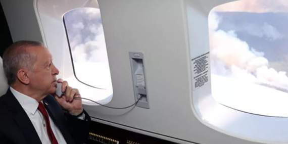 Erdoğan helikopterle inceleme yaptı
