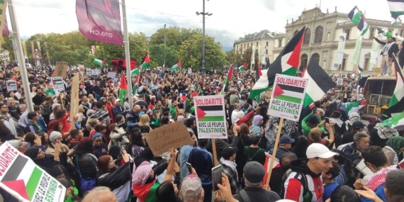 İsviçre’de Filistin ile dayanışma gösterileri..